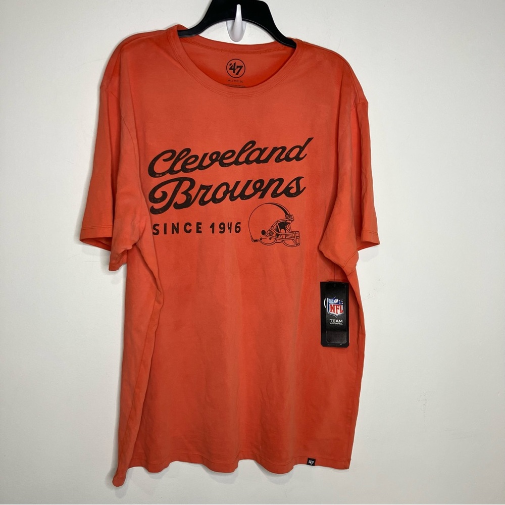 NFL ‘47 brand Cleveland browns football t-shirt orange new with tags men size 2X